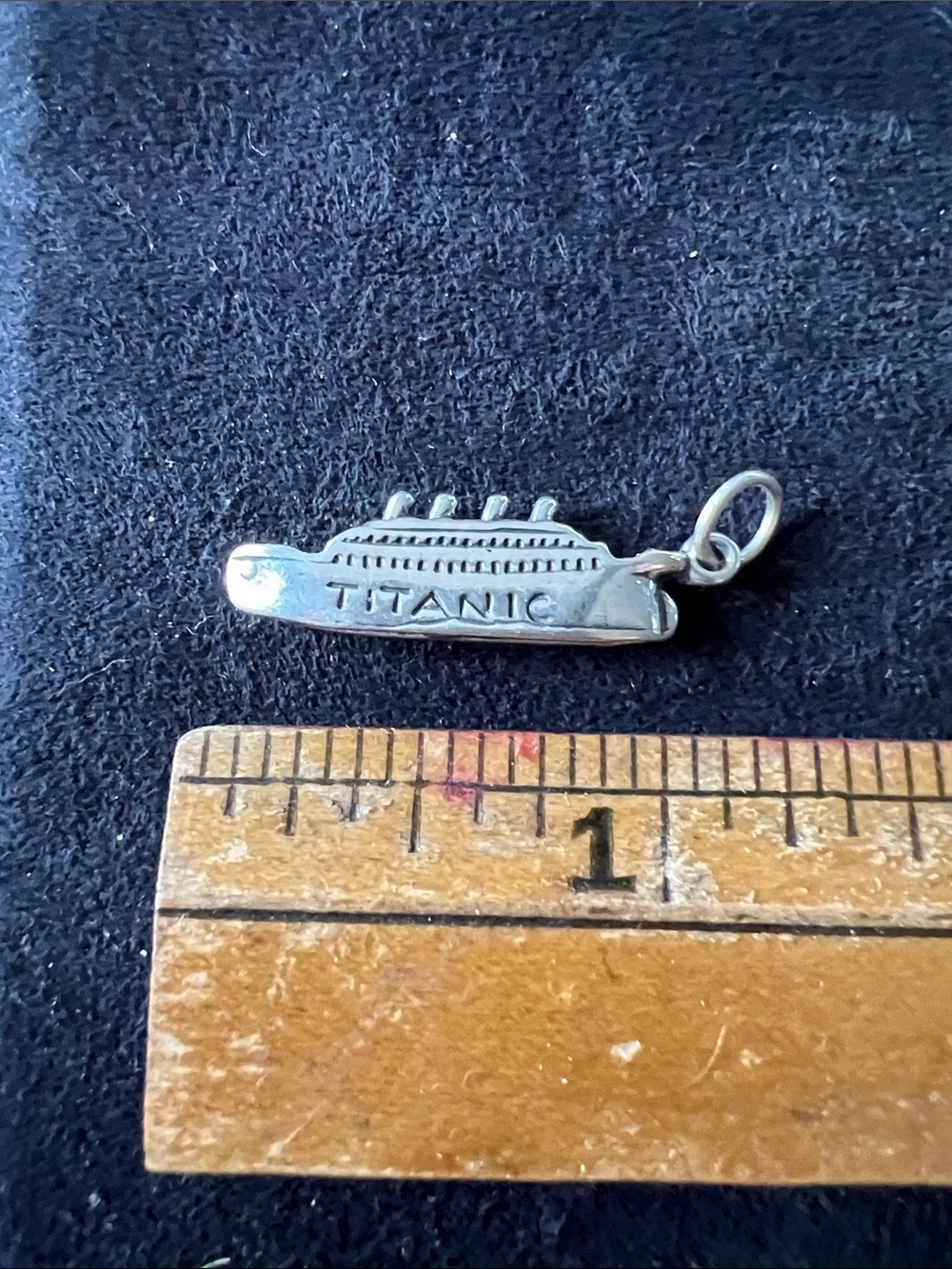 Vintage Sterling Silver Titanic ship heavy bracelet charm